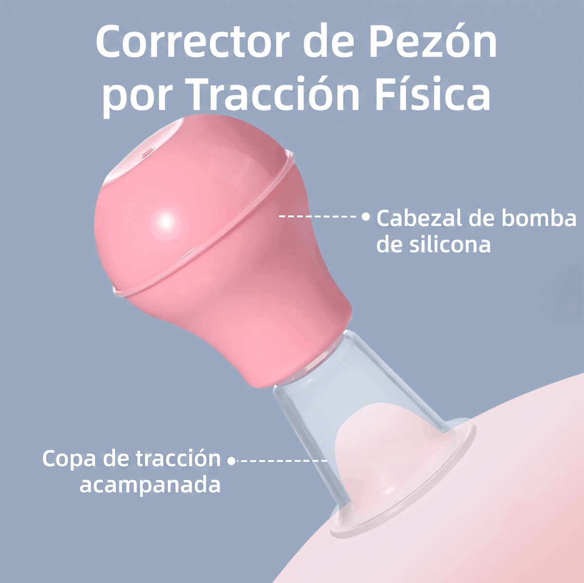 Corrector de pezon por traccion fisica