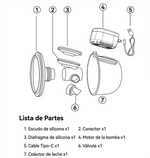 Piezas que bienen en el extractor de leche