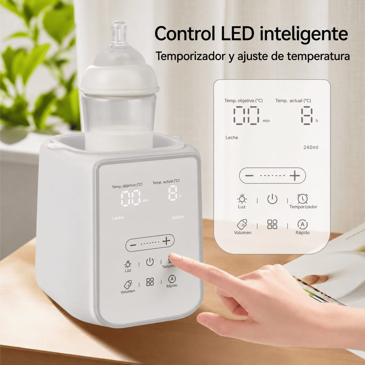 Calentador de Mamaderas para Leche Materna con Temporizador y Pantalla Digital