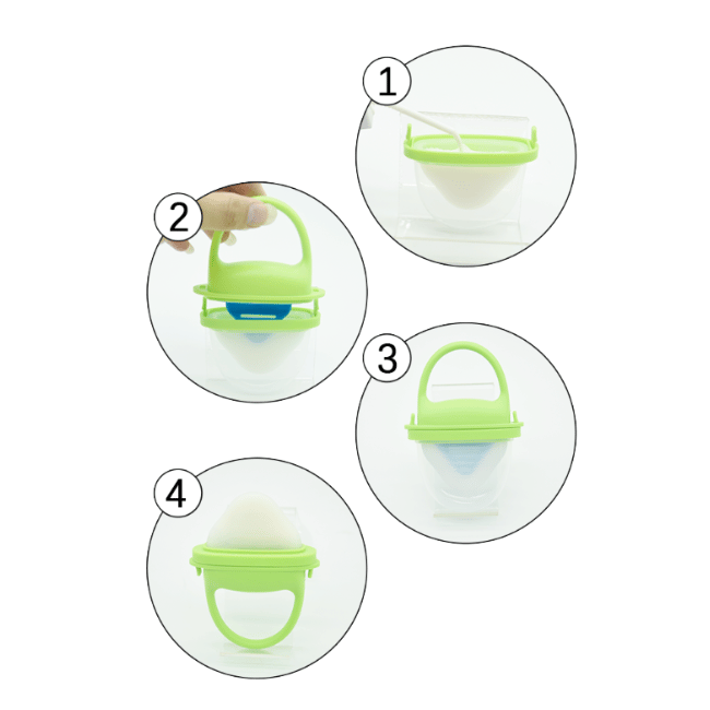 como echar leche o frutas al mordedor de bebe