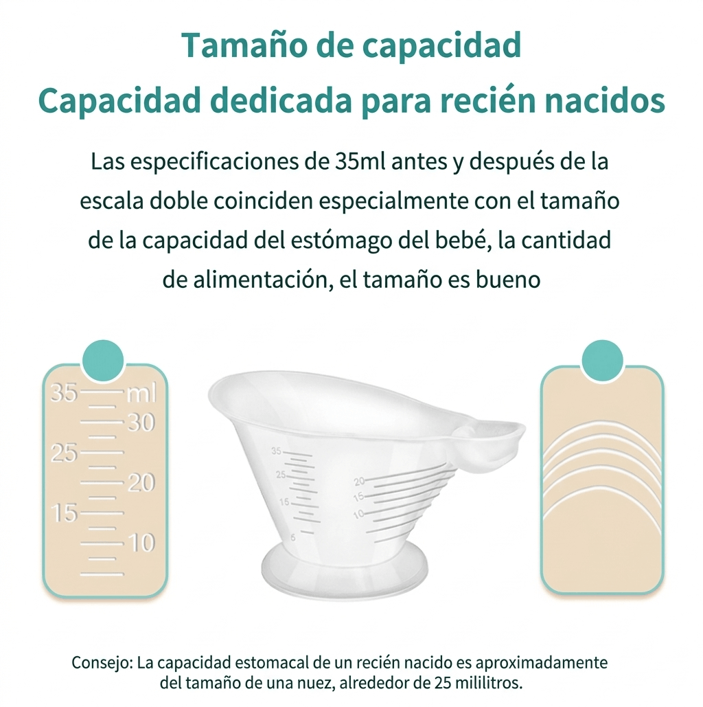 mama alimentando a bebe con el vaso de alimentacion complementaria de grado medico 