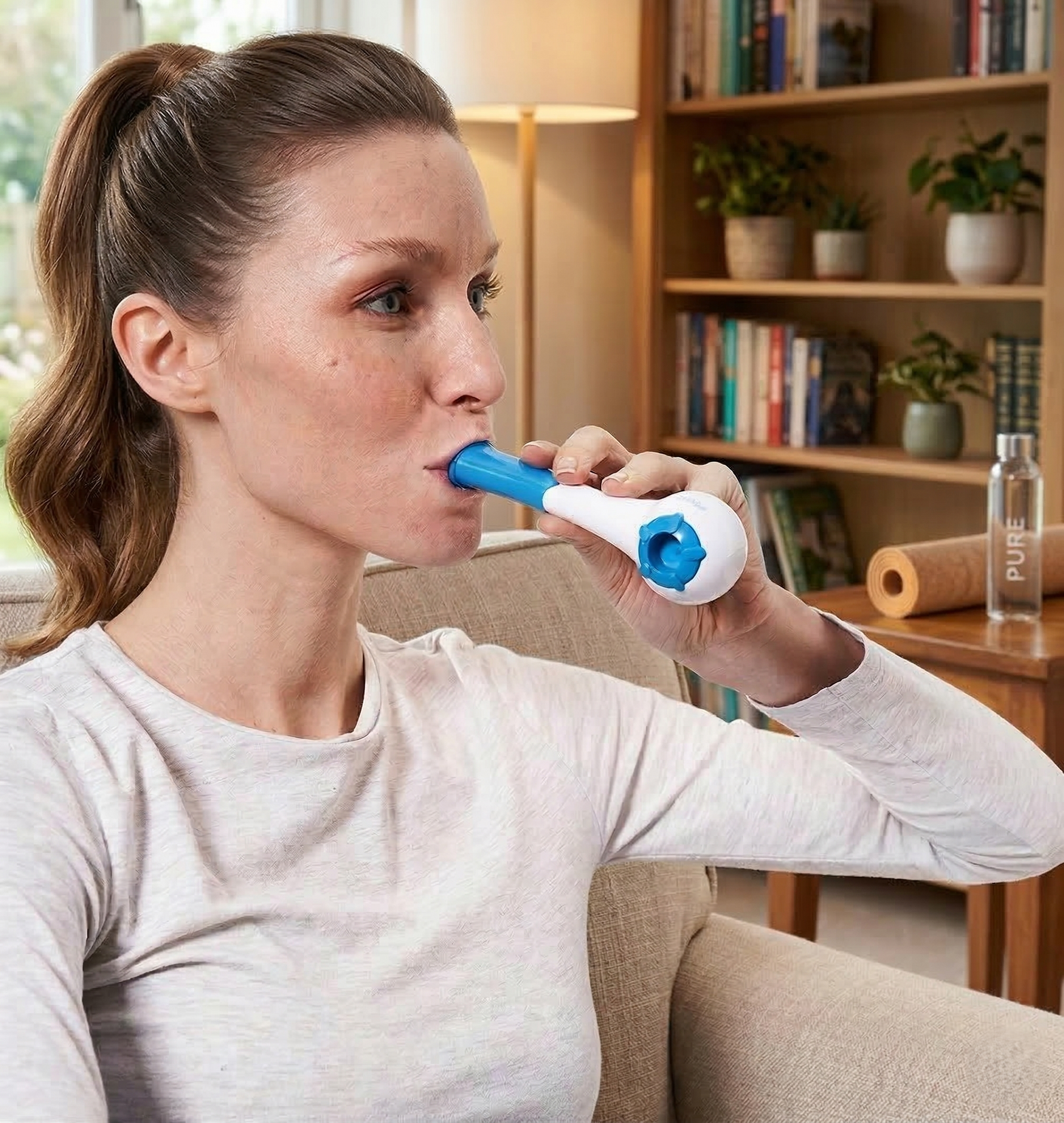 probando entrenador respiratorio 
