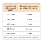 tabla de tallas de insertos para pechos